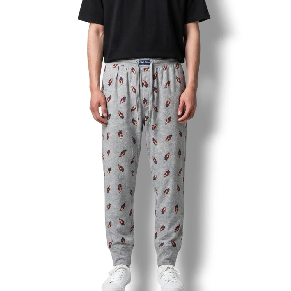 Polo Ralph Lauren Jogger Pajama Pants Mens XL Gray Polo Bear All Over Print